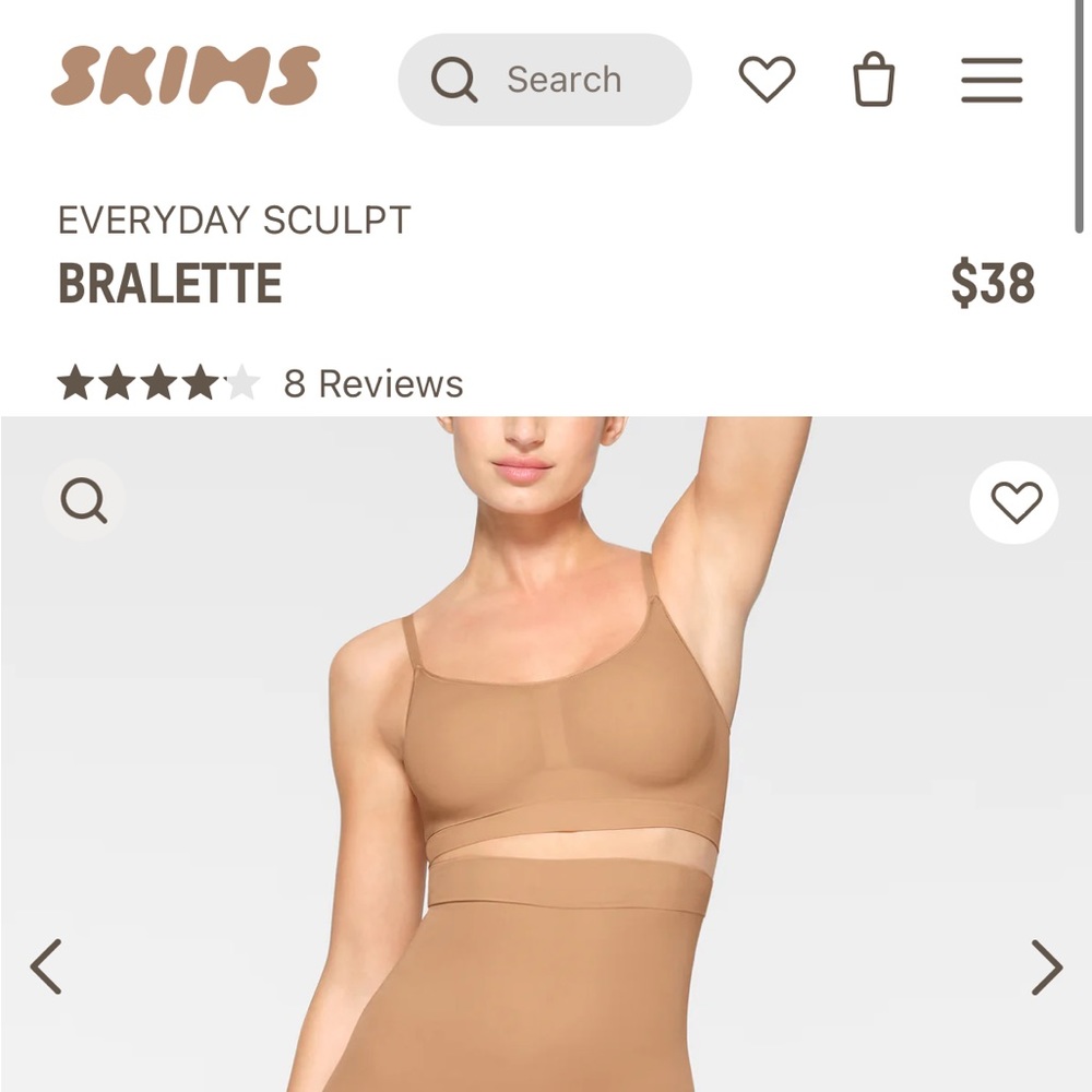 Skims Everyday Sculpt Bralette Ochre 2x/3x